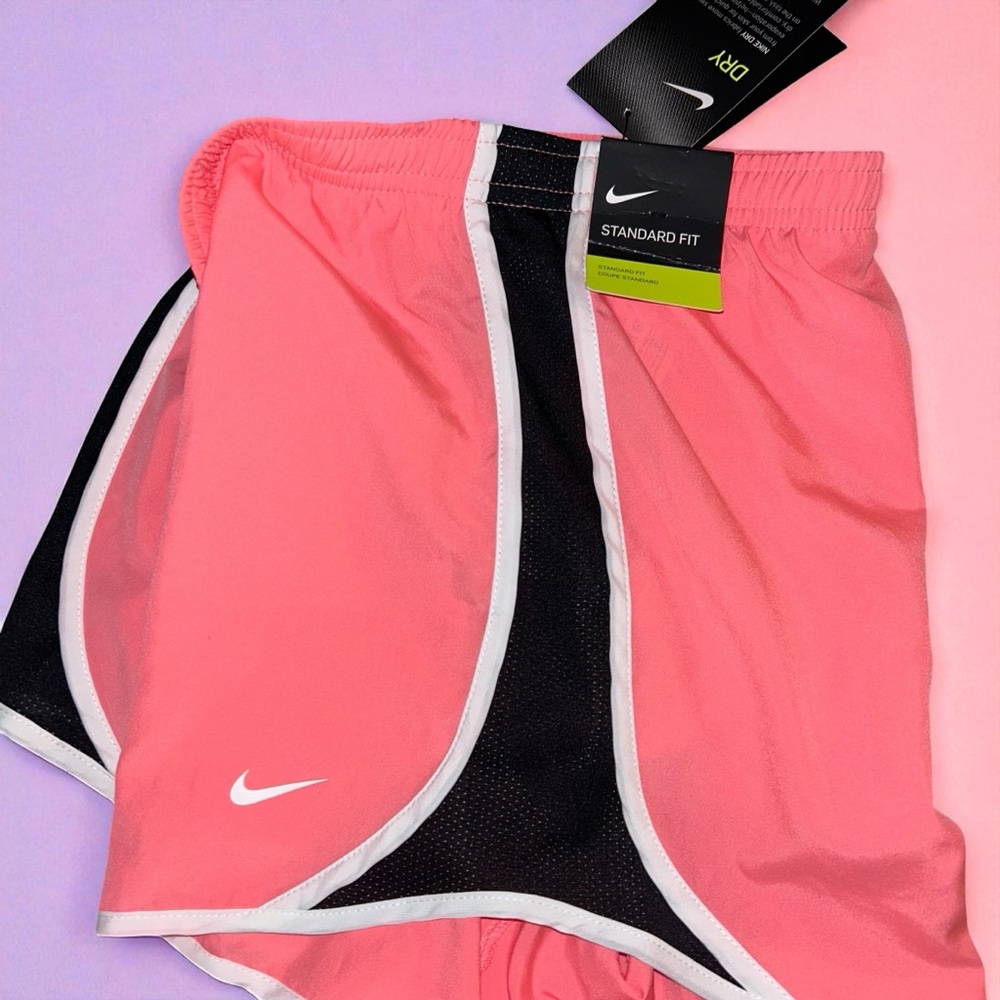 Nike Girls XL Dri-FIT Running Shorts Coral Pink/Black – NWT